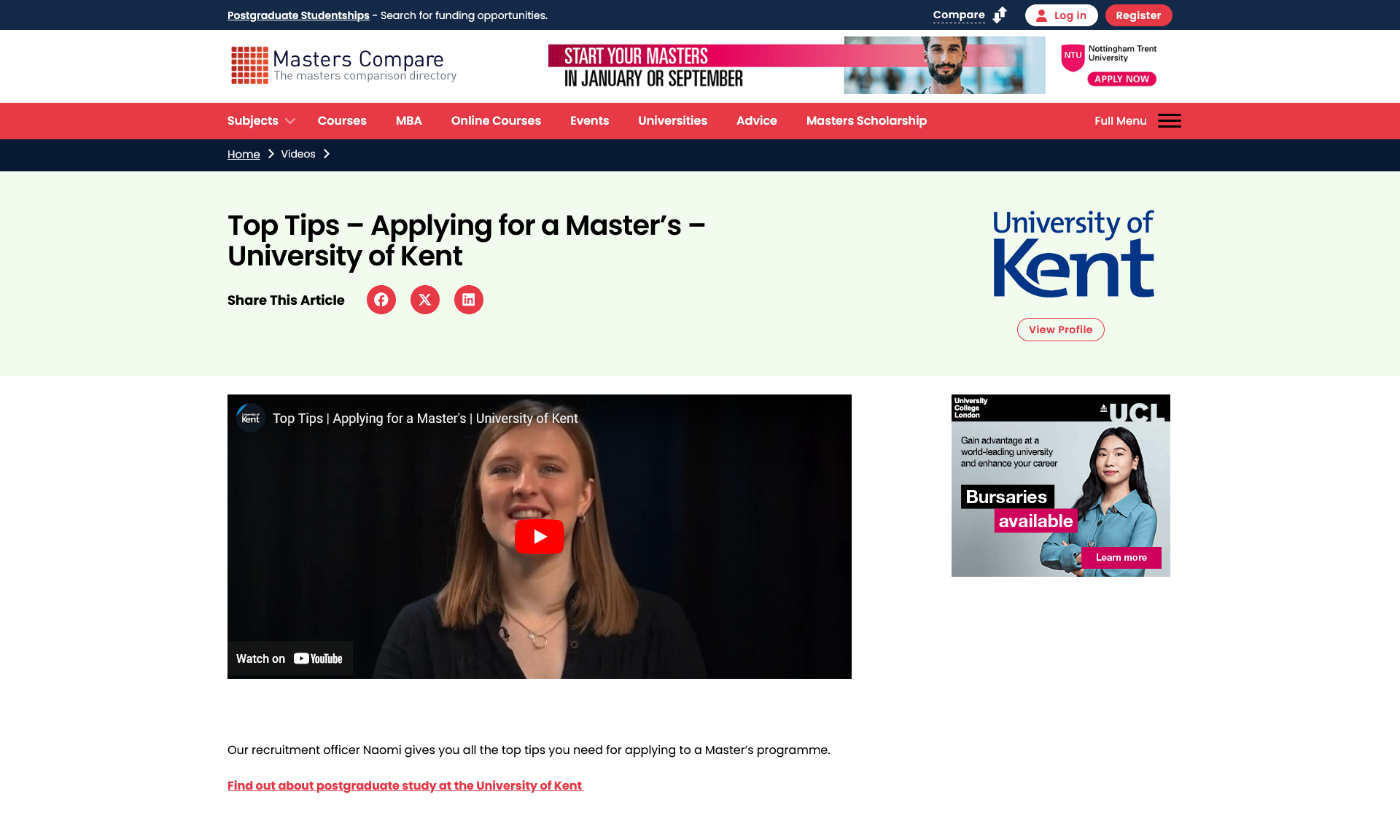 Kent Top Tips video