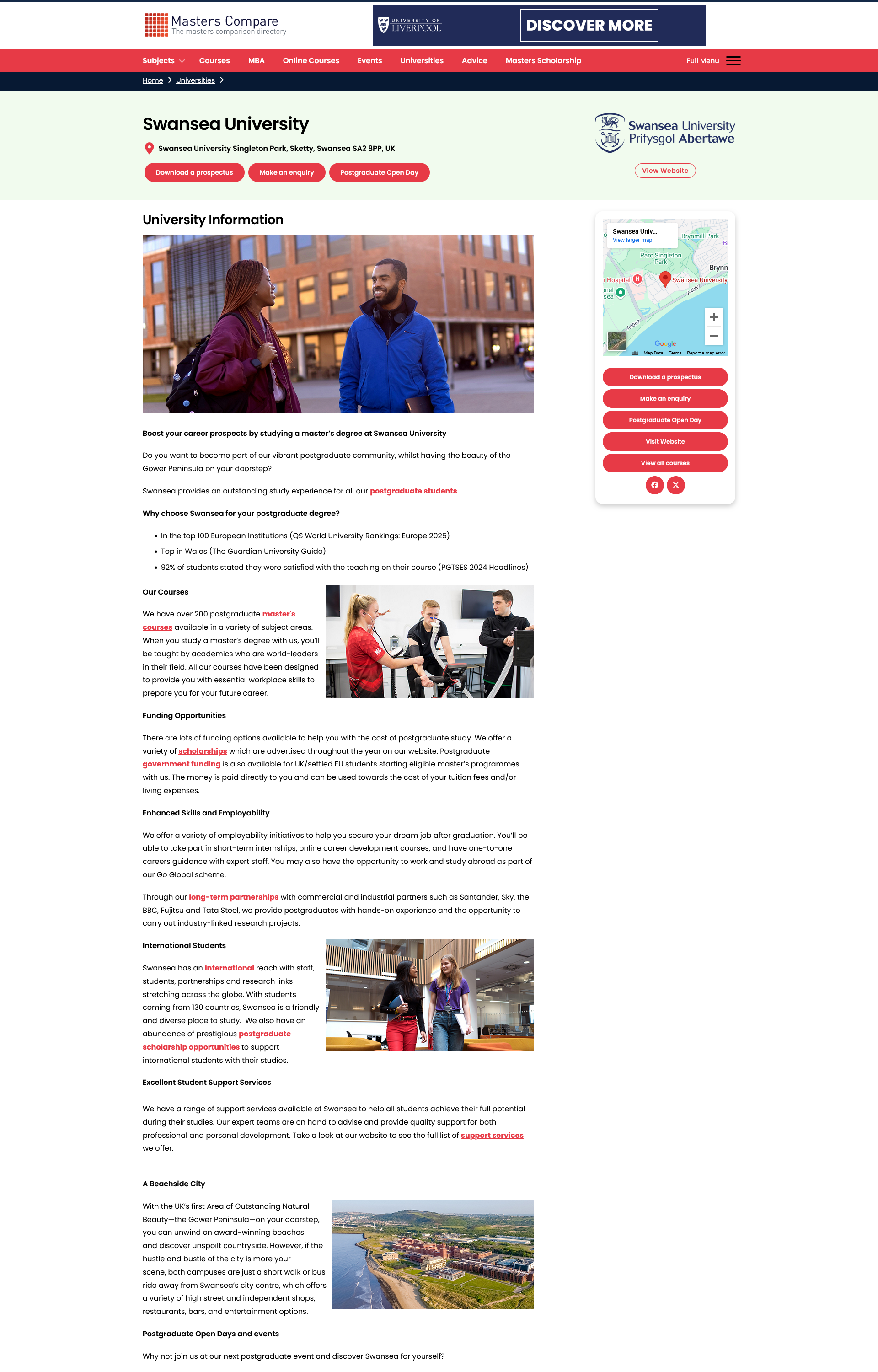 Swansea University PGT Hub profile